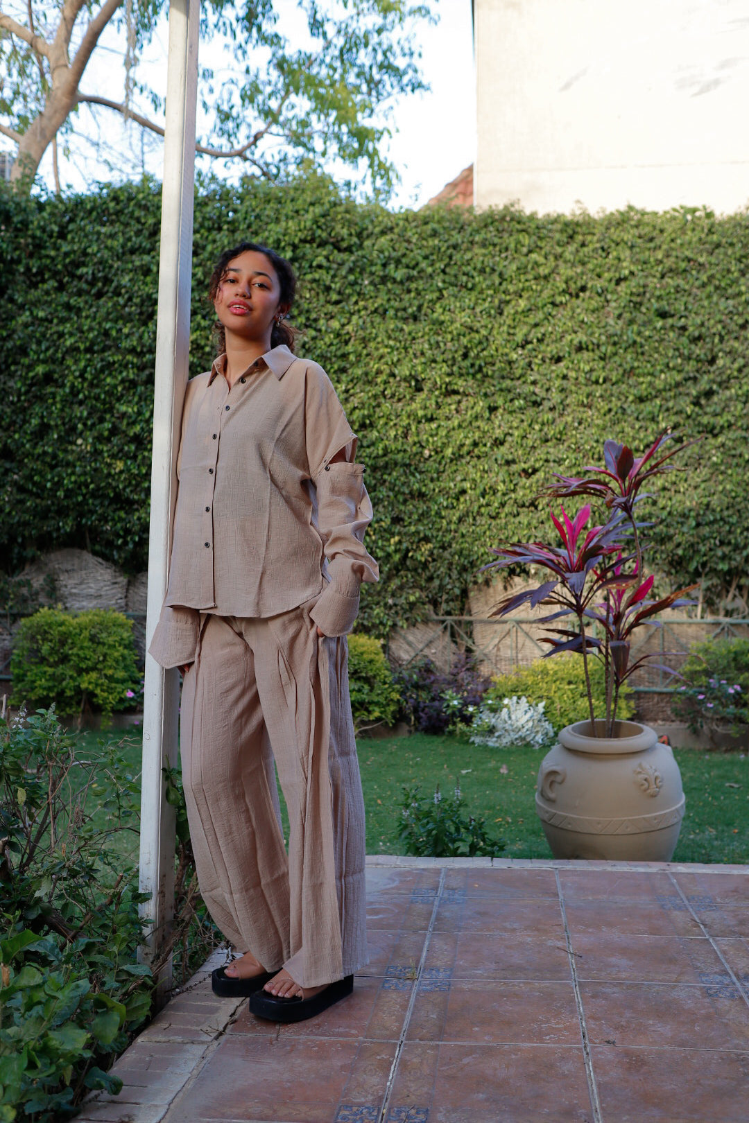 The Marina Shirt in Beige