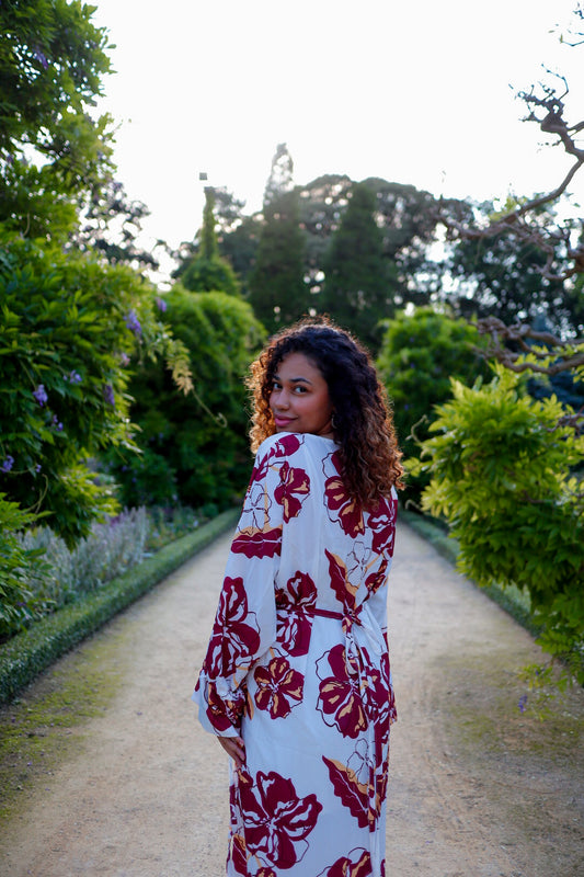 Warda White Kimono Dress