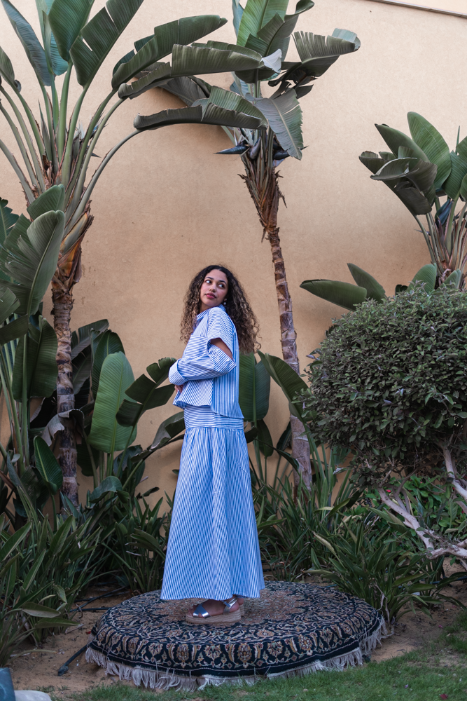 The Haya Striped Blue Set
