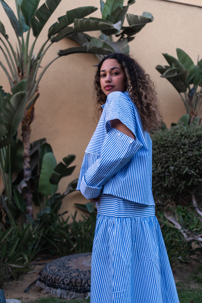 The Haya Striped Blue Set