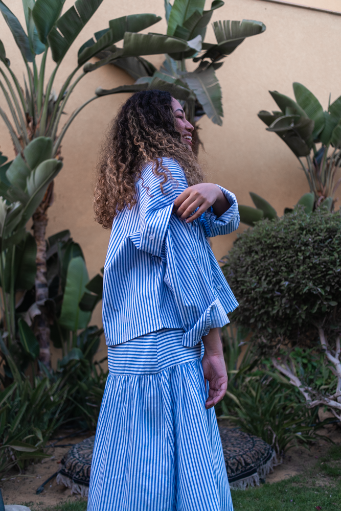 The Haya Striped Blue Set