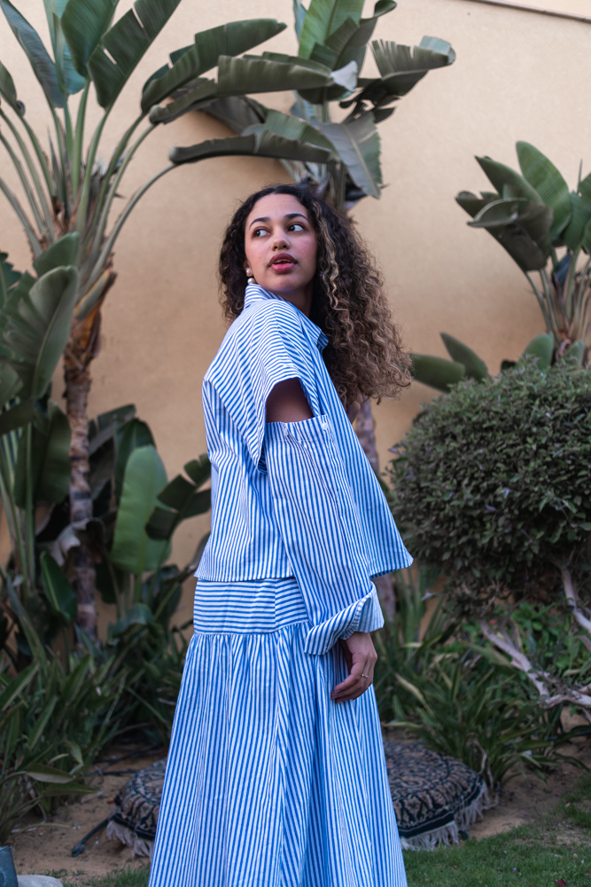 The Haya Striped Blue Set