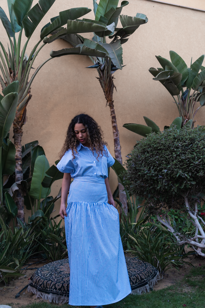 The Haya Striped Blue Set