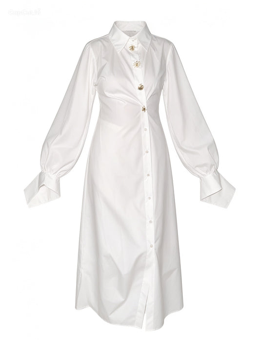 Dalida Poplin White Dress