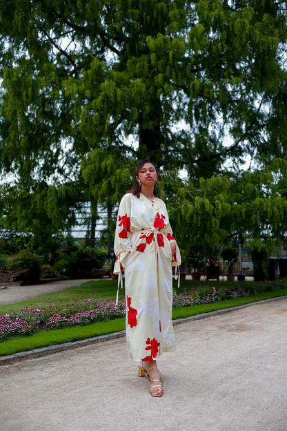 Warda Butter Yellow Kimono Dress