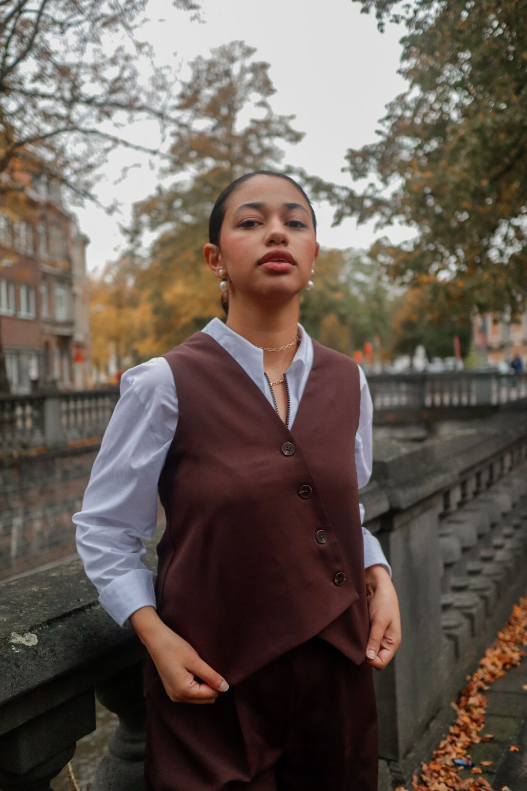 Marika Vest in Autumn Brown