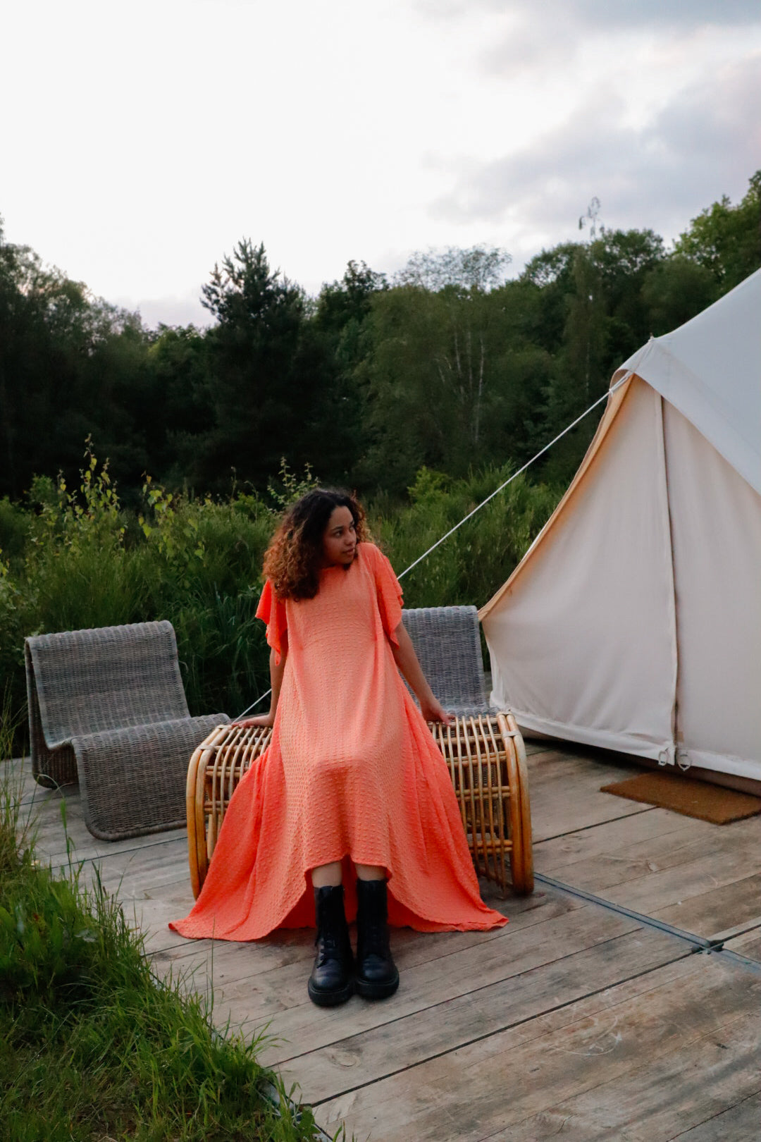 The Leila Dress in Orange