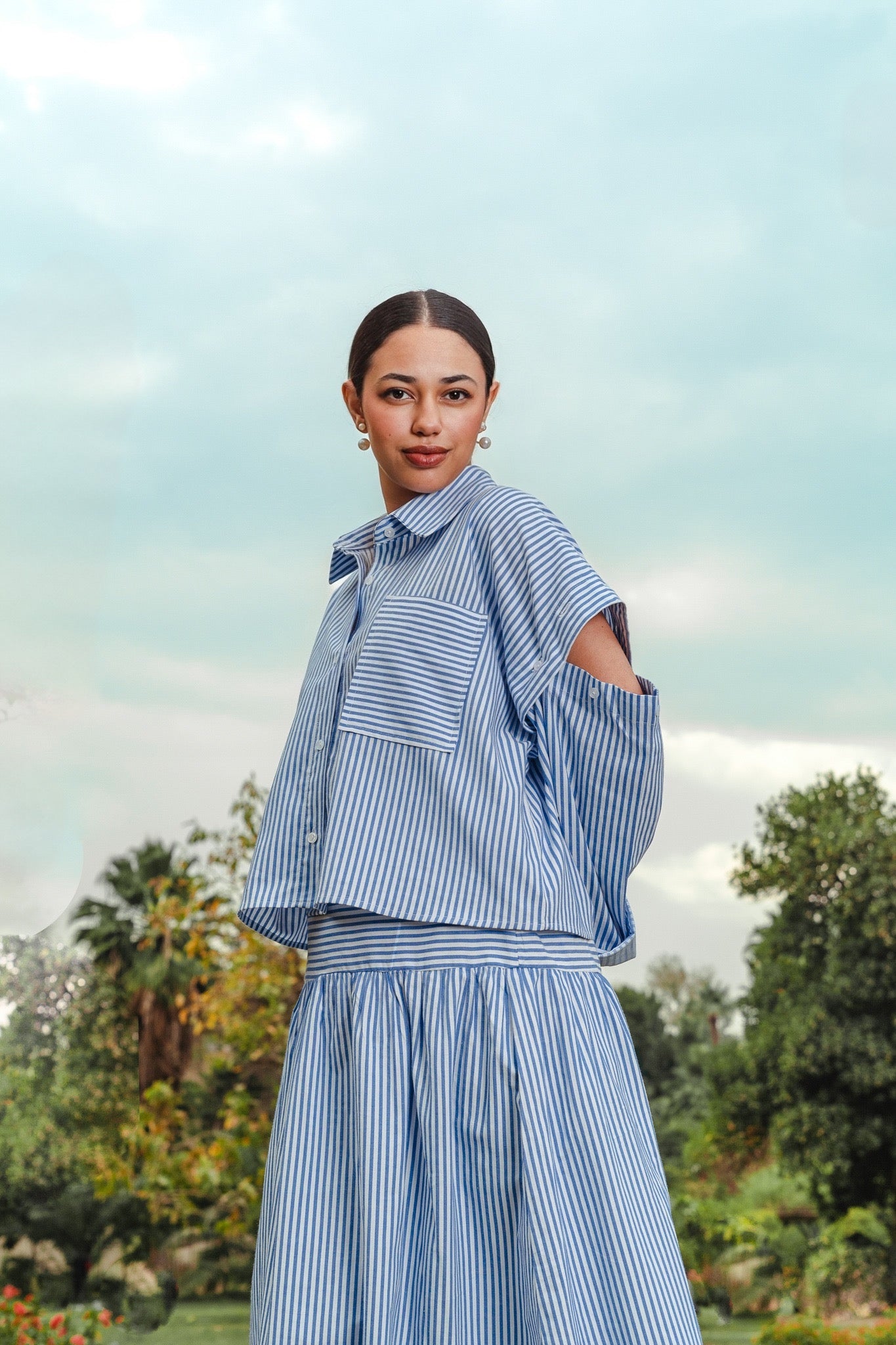 The Haya Striped Blue Shirt