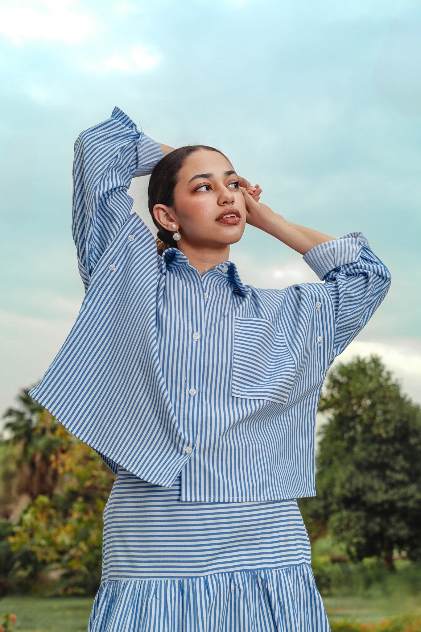 The Haya Striped Blue Shirt
