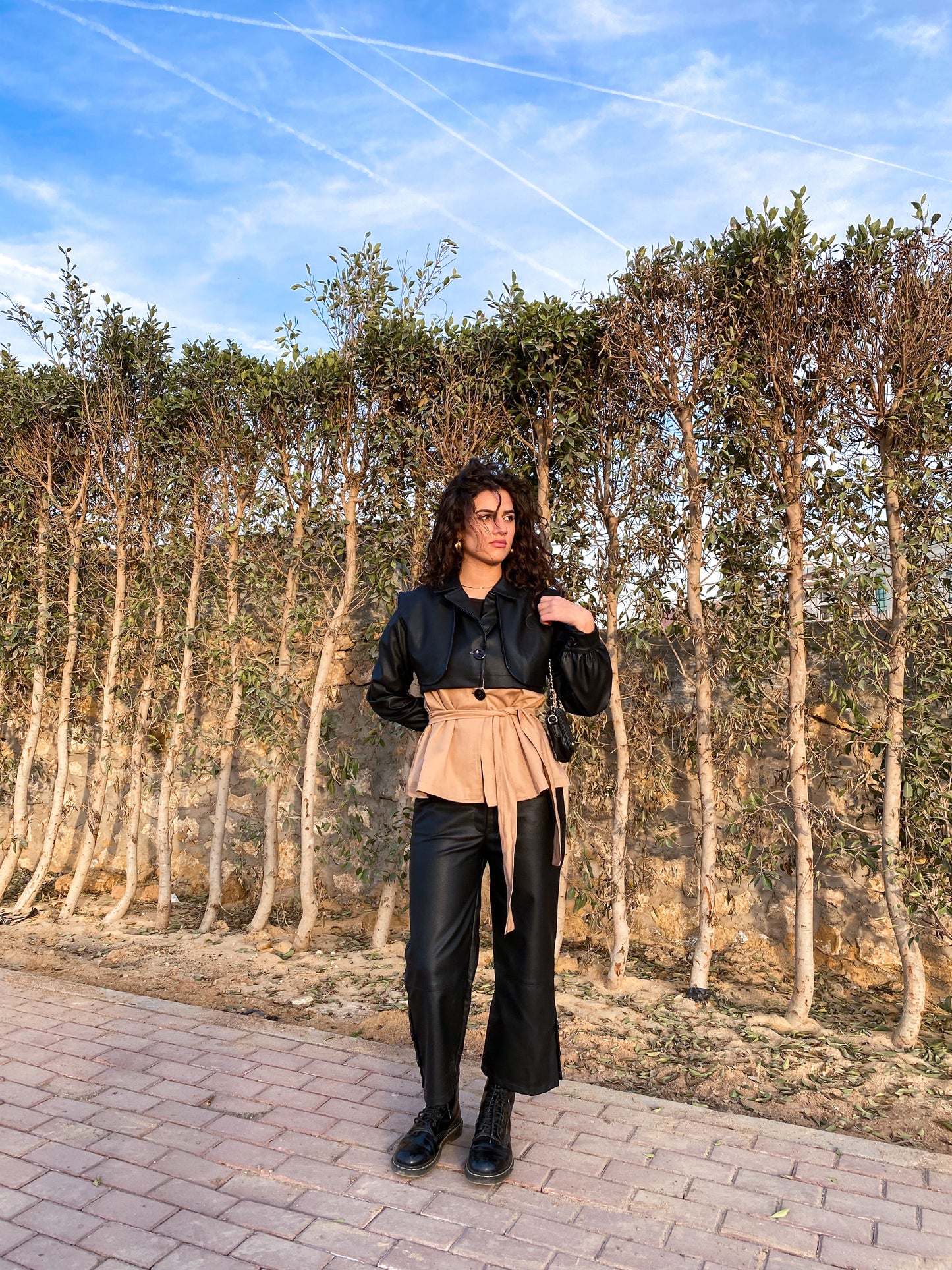 Fayrouz Leather Cropped Pants