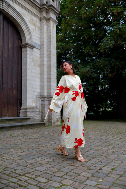 Warda Butter Yellow Kimono Dress