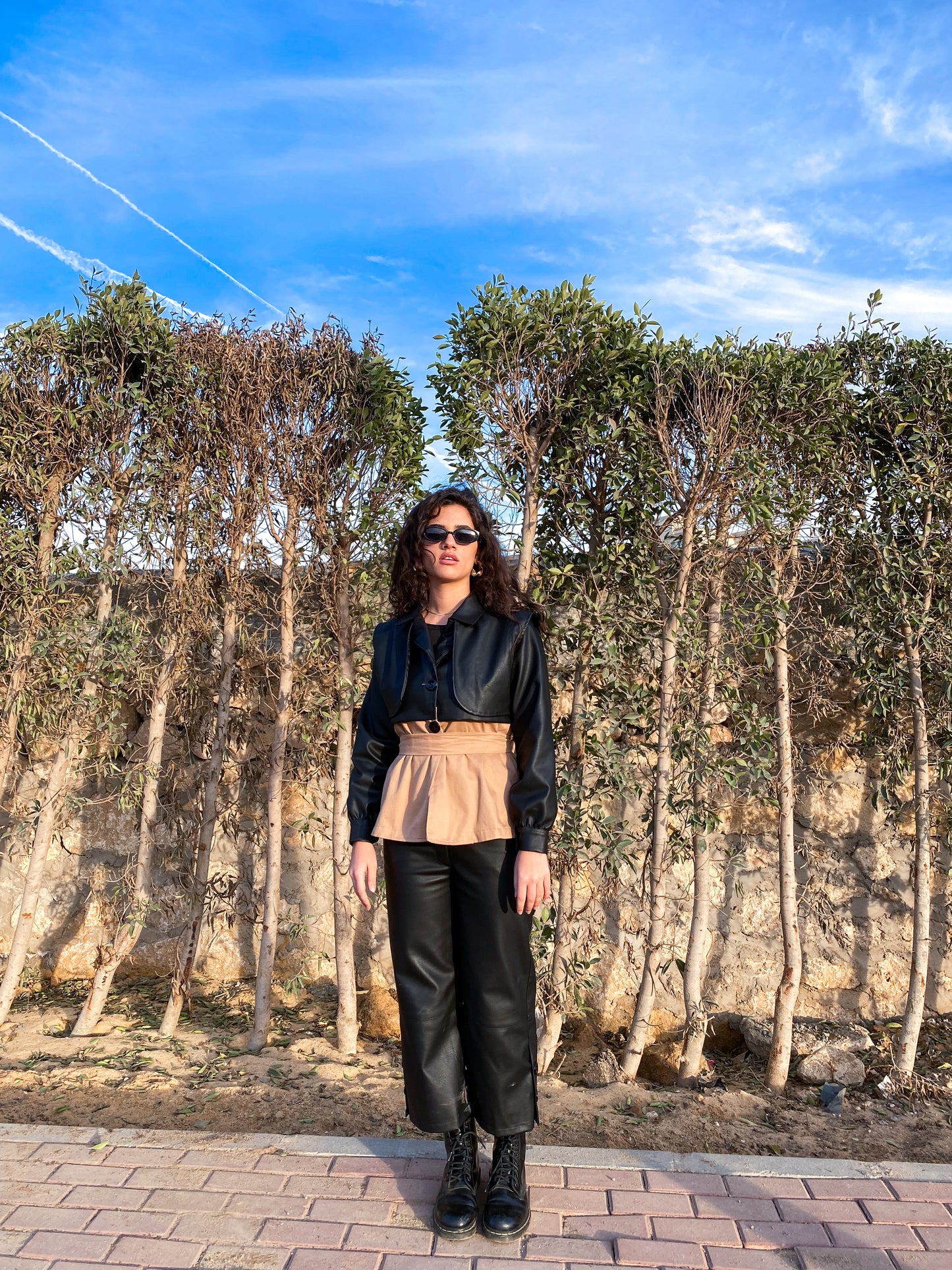 Fayrouz Leather Cropped Pants