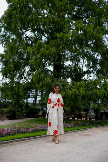 Warda Butter Yellow Kimono Dress