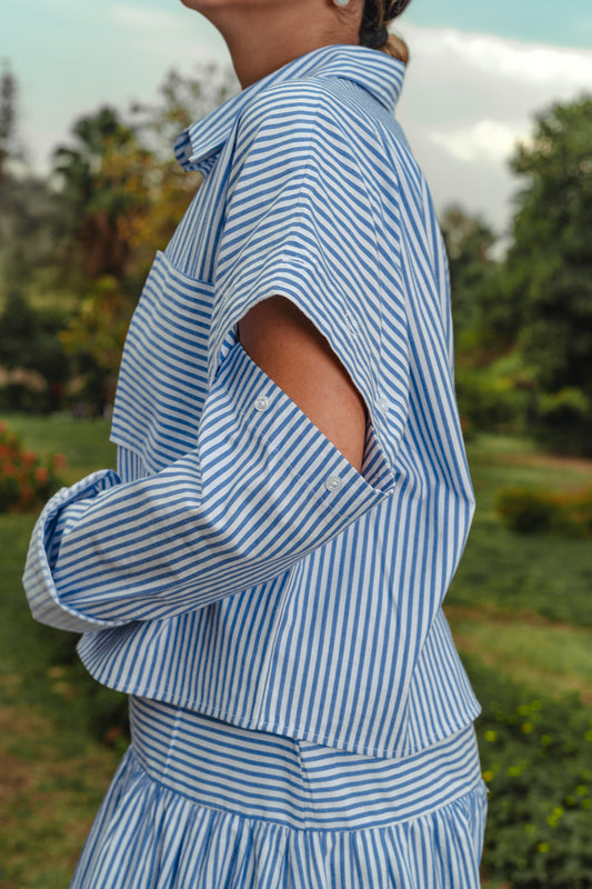 The Haya Striped Blue Shirt