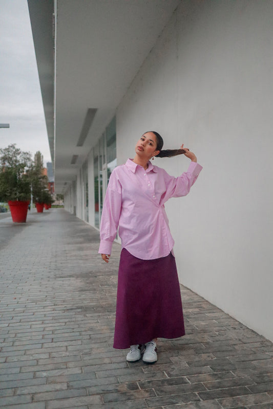 The Dalida Shirt in Striped Pink