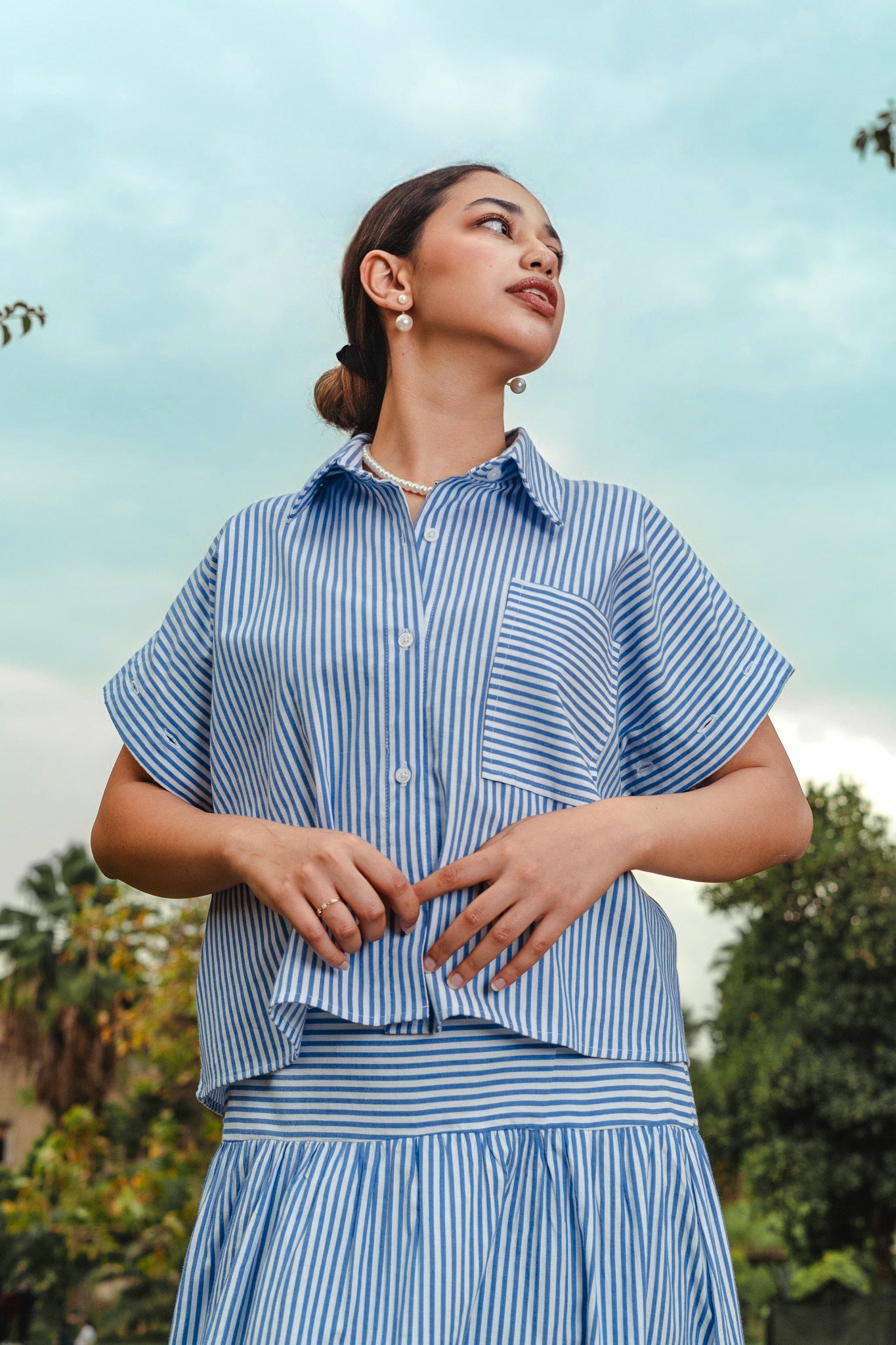 The Haya Striped Blue Shirt