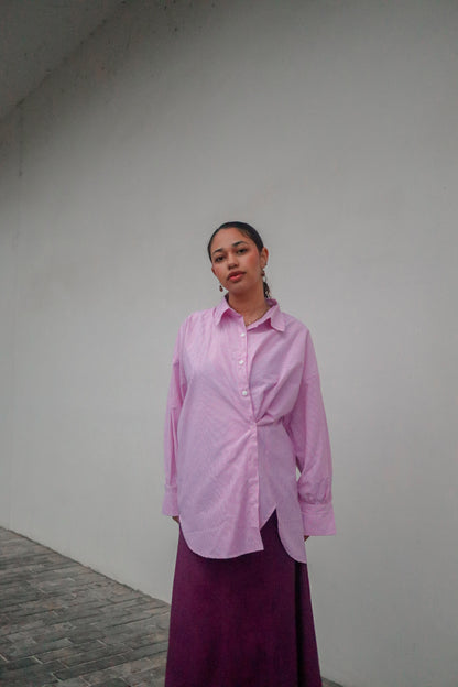 The Dalida Shirt in Striped Pink