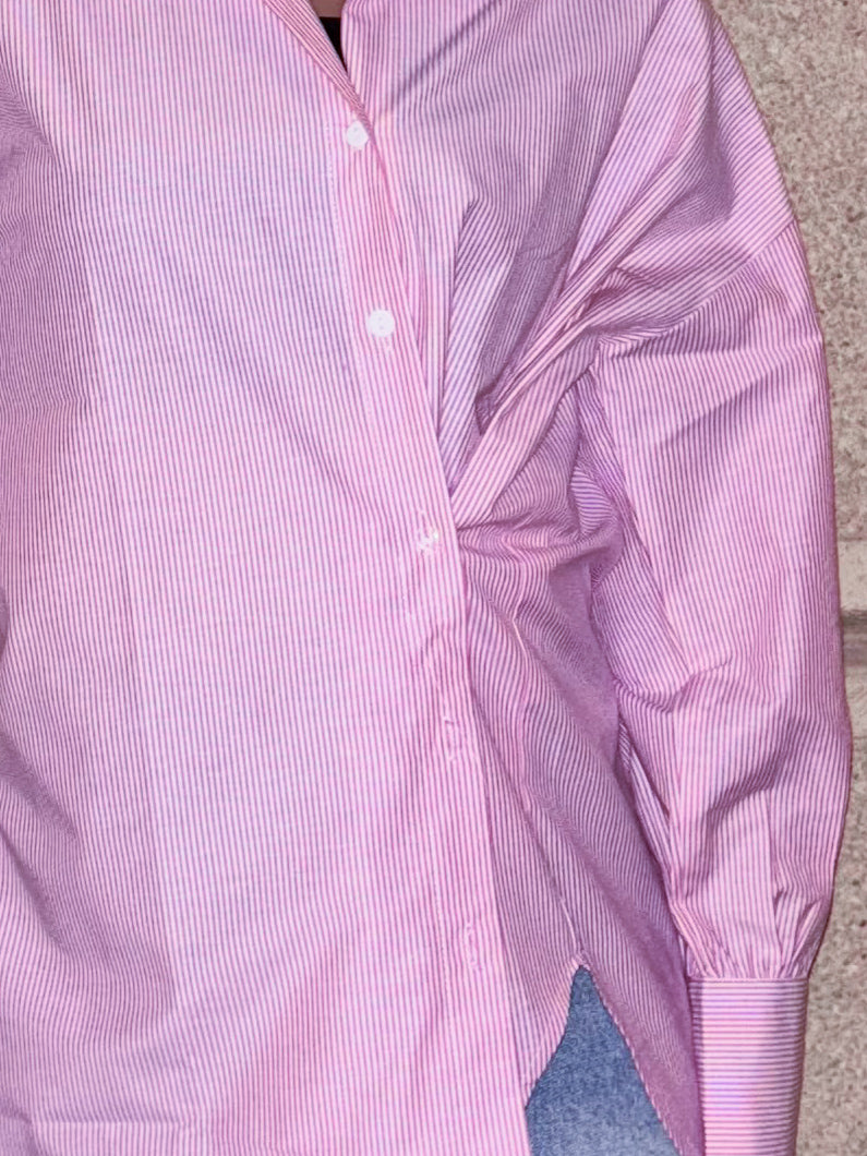 The Dalida Shirt in Striped Pink