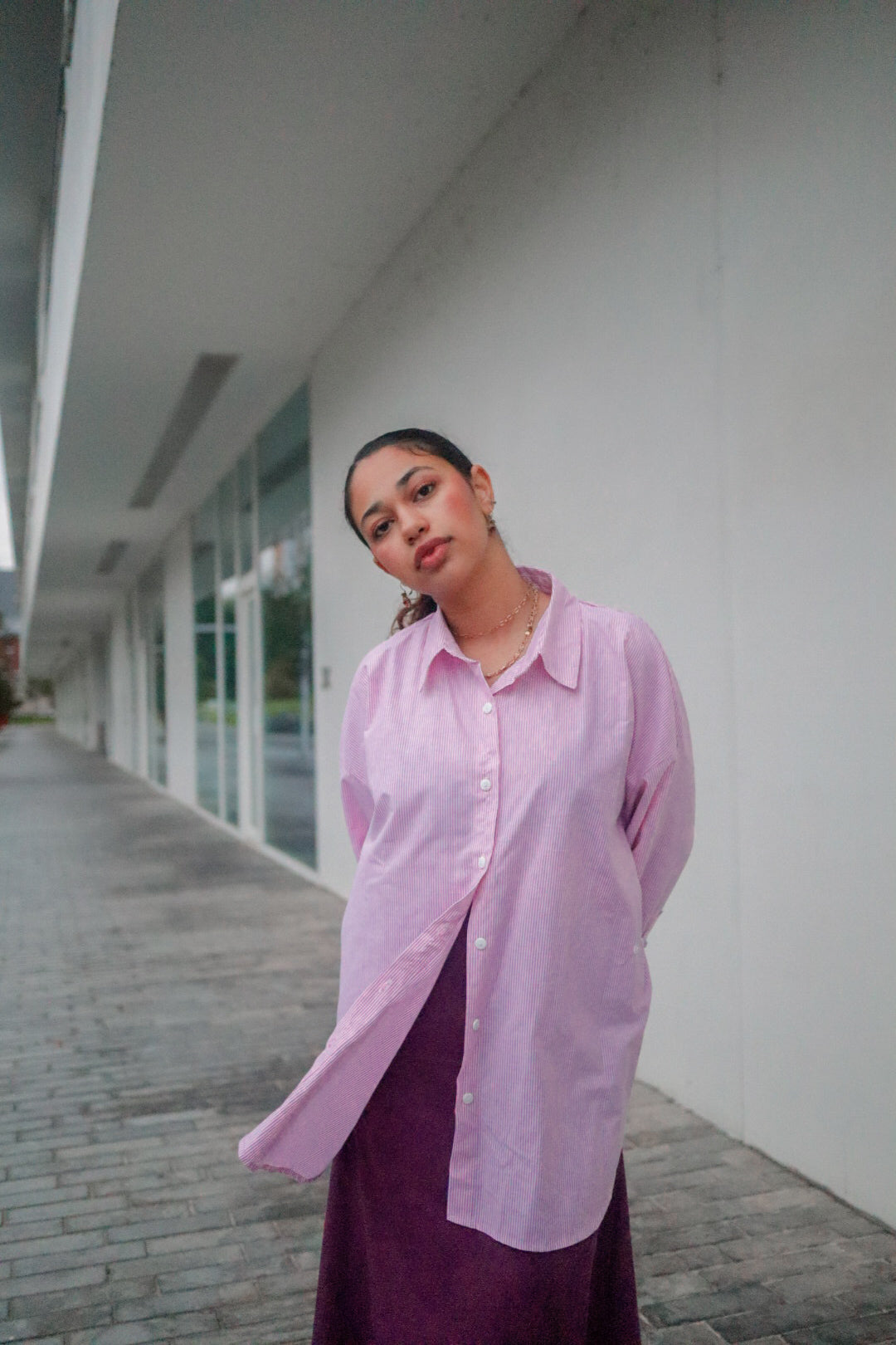The Dalida Shirt in Striped Pink
