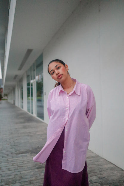 The Dalida Shirt in Striped Pink