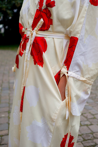 Warda Butter Yellow Kimono Dress