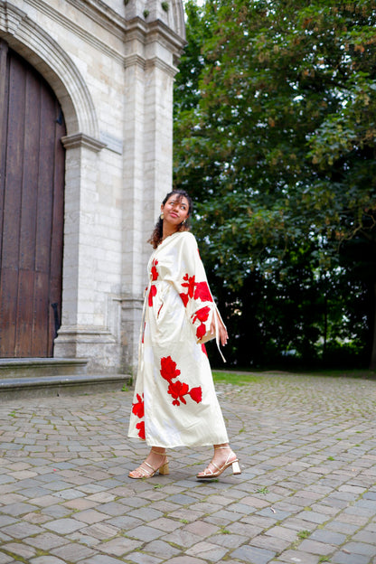 Warda Butter Yellow Kimono Dress