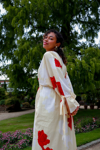 Warda Butter Yellow Kimono Dress