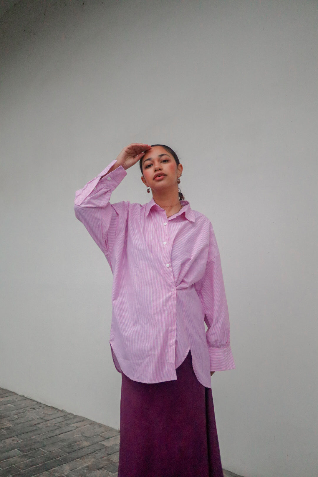 The Dalida Shirt in Striped Pink