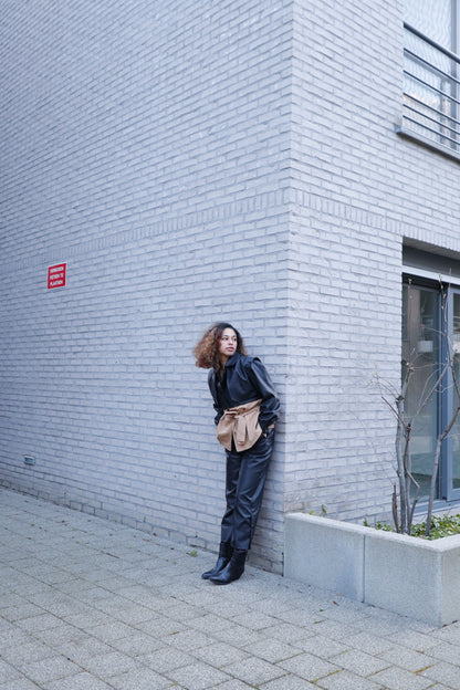 Fayrouz Leather Cropped Pants