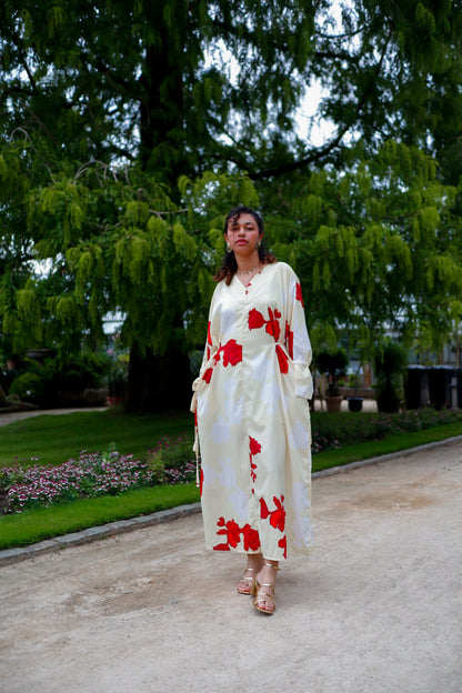 Warda Butter Yellow Kimono Dress