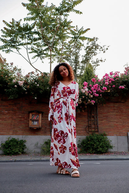 Warda White Kimono Dress