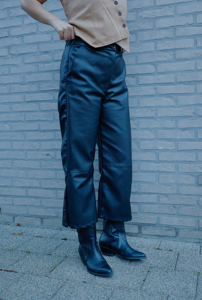 Fayrouz Leather Cropped Pants