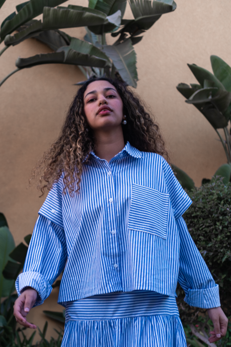 The Haya Striped Blue Shirt