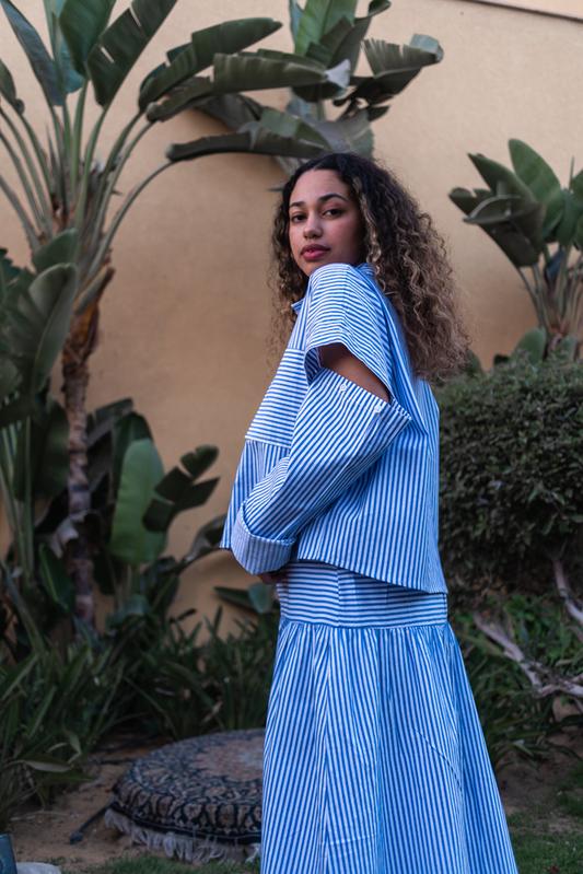 The Haya Striped Blue Shirt